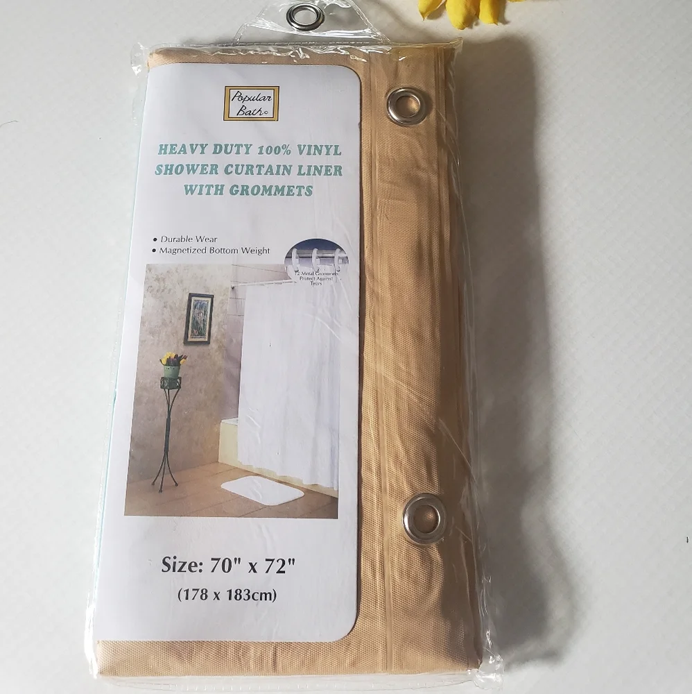 Just In: New Magnetic Vinyl Gold Shower Curtain Liner